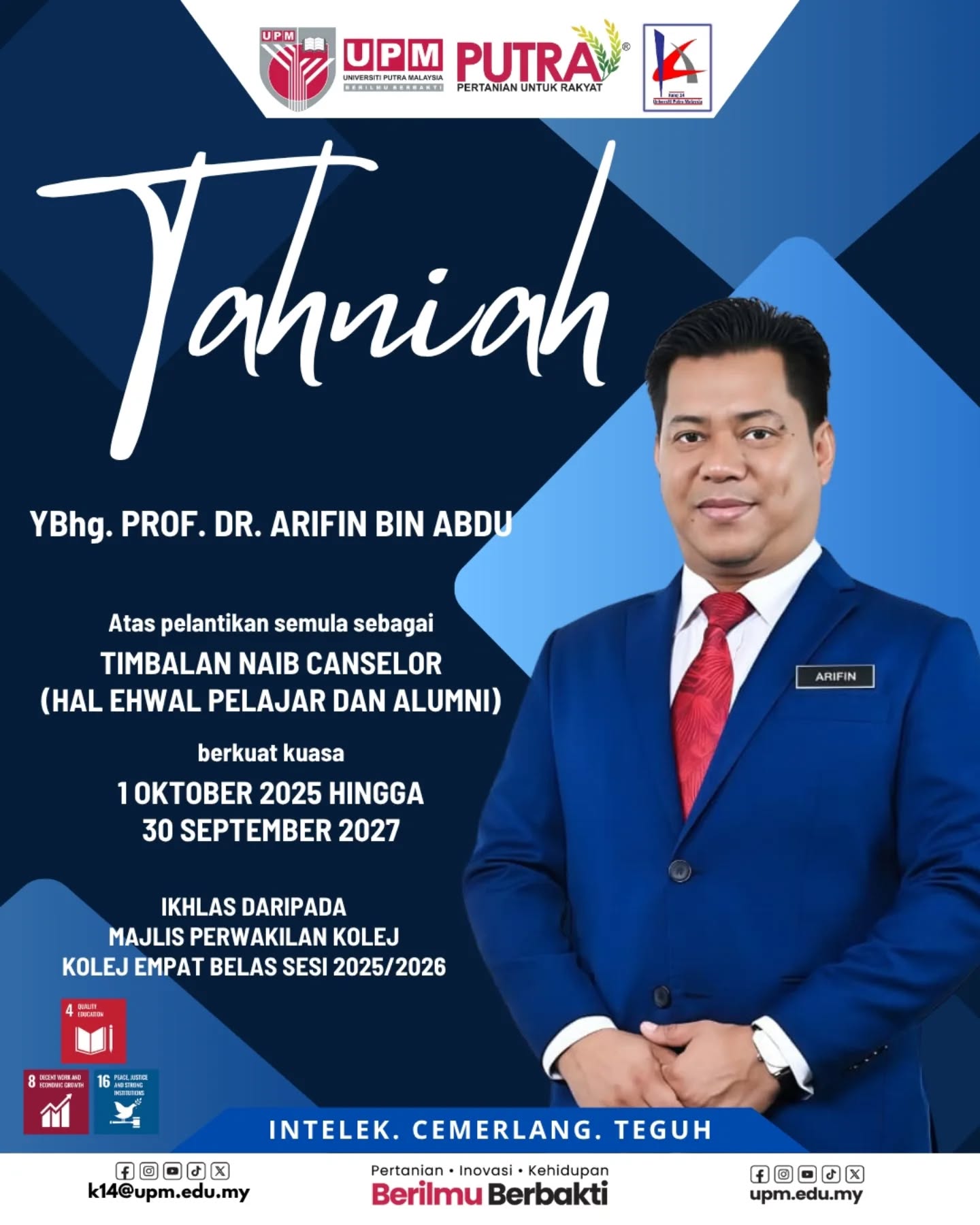 TAHNIAH ATAS PELANTIKAN SEMULA SEBAGAI TNC HEPA